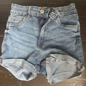 Refuge Denim High-Rise Blue Shorts